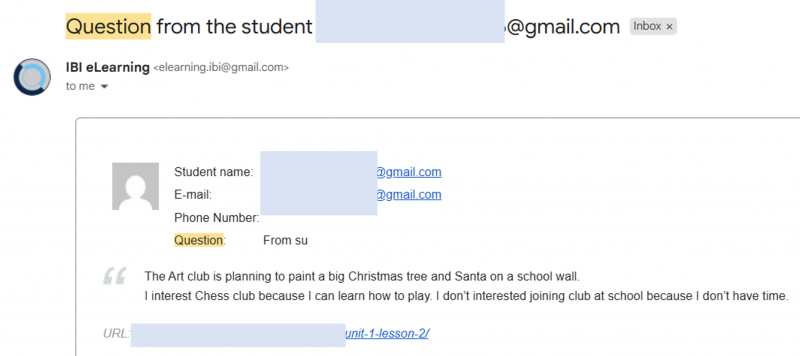 question from IBI students - 2